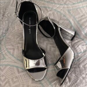 Madden Girl Silver Heels Elegant and Stylish